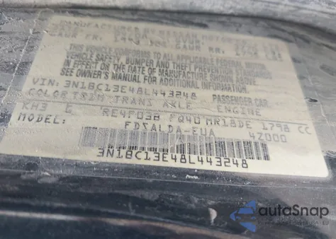 2008 Nissan Versa 1.8S из США, поврежденный, VIN 3N1BC13E48L443248